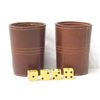 Image 2 : Pair of Monogrammed Leather Dice Cups & Dice