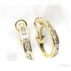 Image 2 : Estate 14K Gold and Diamond Hoop Earrings