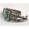 Image 2 : Navajo Old Pawn Sterling Turquoise Cuff Bracelet
