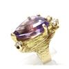 Image 4 : Estate 14K Gold, Diamond, & Amethyst Ring