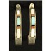 Image 1 : Zuni Old Pawn Sterling Channel Inlay Hoop Earrings