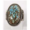 Image 1 : Navajo Old Pawn Sterling Turquoise Ring, Size 11.5