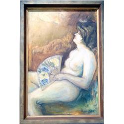 Original Framed Nude on Canvas by Maggi Tatsch