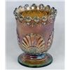 Image 1 : Carnival Glass Green on Gold Spooner