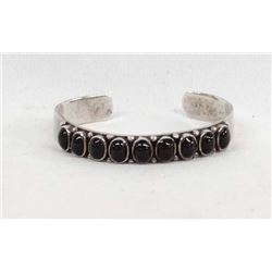 Navajo Sterling Silver Onyx Bracelet