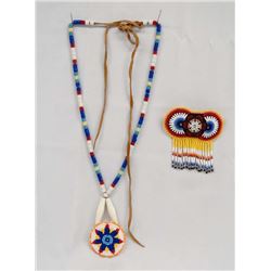 Plains Indian Beaded Barrette & Necklace