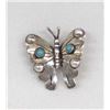 Image 1 : Navajo Sterling Silver Turquoise Butterfly Pin