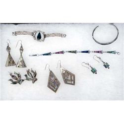 Collection of Mexican Alpaca Silver Jewelry