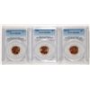 Image 1 : LOT OF ( 3 ) PCGS MS-66 RED LINCOLN CENTS, 1953-D, 1956 & 1957-D