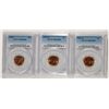 Image 1 : LOT OF ( 3 ) PCGS GRADED MS-66 RED LINCOLN CENTS: 1944, 1953-D & 1956-D