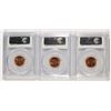 Image 2 : LOT OF ( 3 ) PCGS GRADED MS-66 RED LINCOLN CENTS: 1944, 1953-D & 1956-D