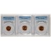 Image 1 : LOT OF ( 3 ) PCGS GRADED MS-66 RED LINCOLN CENTS: 1944, 1955-D & 1958-D