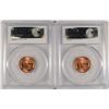 Image 2 : LOT OF ( 2 ) 1955 LINCOLN CENTS, PCGS MS-66 RED