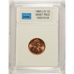 1960 LARGE DATE LINCOLN CENT, CCGS MS-67 RED  LISTS FOR $1900.00