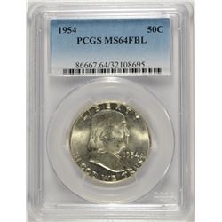 1954 FRANKLIN HALF DOLLAR, PCGS MS-64 FBL
