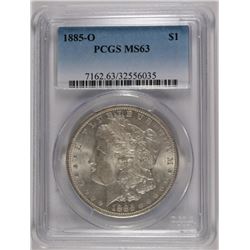 1885-O MORGAN SILVER DOLLAR, PCGS MS-63