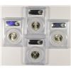 Image 2 : LOT OF ( 4 ) 1950 WASHINGTON QUARTERS, PCGS MS-65
