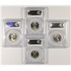 Image 2 : LOT OF ( 4 ) 1953 WASHINGTON QUARTERS, PCGS MS-65