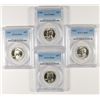Image 1 : ( 4 ) PCGS GRADED MS-64 WASHINGTON QUARTERS: 1950, 53,  & 2-1963,