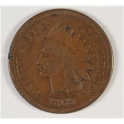1869/9 INDIAN HEAD CENT G/VG