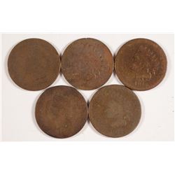 (5) 1875 INDIAN HEAD CENTS