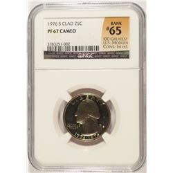 1976-S PROOF WASHINGTON QUARTER NGC PF-67 CAMEO (RANK #65 100 GREATEST US MODERN