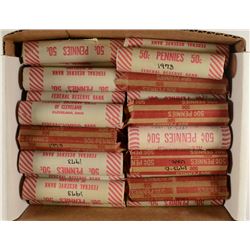 Box of 60 Rolls (1974, 1973, and 1973-D) Unc Lincoln Cents