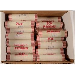 Box of 50 Rolls of 1985 Unc. Lincoln Cents