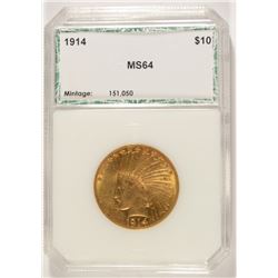 1914 $10 GOLD INDIAN PCI MS-64