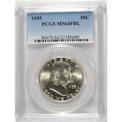 1955 FRANKLIN HALF DOLLAR, PCGS MS-64 FBL