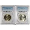 Image 1 : ( 2 ) 1958-D FRANKLIN HALF DOLLARS, PCGS MS-64 FBL