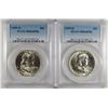 Image 1 : ( 2 ) 1959-D FRANKLIN HALF DOLLARS, PCGS MS-64 FBL