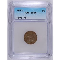1857 FLYING EAGLE CENT ICG EF-40
