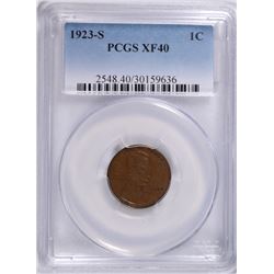 1923-S LINCOLN CENT, PCGS XF-40