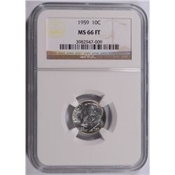 1959 ROOSEVELT DIME, NGC MS-66 FULL TORCH!