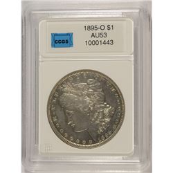 1895-O MORGAN SILVER DOLLAR, CCGS AU-53   KEY DATE!