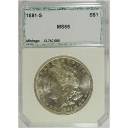 1881-S MORGAN DOLLAR PCI MS-65