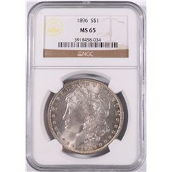 1896 MORGAN SILVER DOLLAR, NGC MS-65  BLAST WHITE!