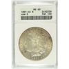 Image 1 : 1891-CC MORGAN DOLLAR, ANACS MS-60 "SPITTING EAGLE" VERY NICE COIN!!