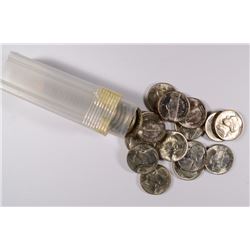 ORIGINAL GEM BU ROLL OF 1944 "WARTIME" SILVER NICKELS, TOUGH!