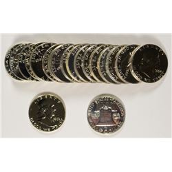 GEM PROOF FRANKLIN HALF DOLLAR ROLL DATED 1961-63