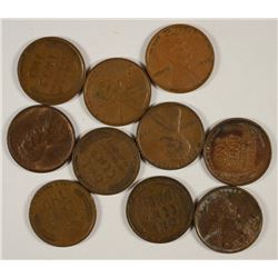 (10) 1909 VDB LINCOLN CENTS