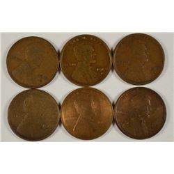 (6) 1913-S LINCOLN CENTS