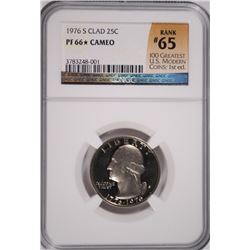 1976-S PROOF WASHINGTON QUARTER NGC PF-66 (STAR) CAMEO (RANK #65 100 GREATEST US
