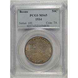 1934 BOONE COMMEN HALF DOLLAR PCGS MS-65