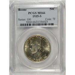 1935-S BOONE COMMEN HALF DOLLAR PCGS MS-66