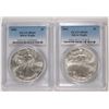 Image 1 : 2002 & 2003 AMERICAN SILVER EAGLES, PCGS MS-69