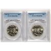 Image 1 : ( 2 ) 1957-D FRANKLIN HALF DOLLARS, PCGS MS-64 FBL