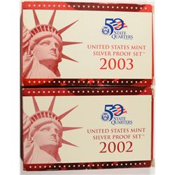 2002 & 2003 SILVER PROOF SETS (OGP)