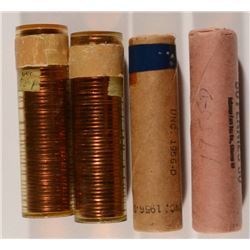 (4) ORGINAL ROLLS OF LINCOLN (WHEAT) CENTS (1955-D, 1956-D, 1958, 1958-D)